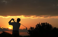 Teeing off into the African dawn