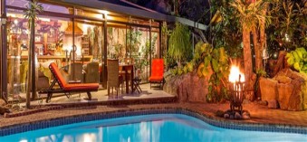 Step out of the bar/lounge and plunge into the pool...