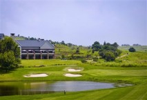 View across the course to the clubhouse.